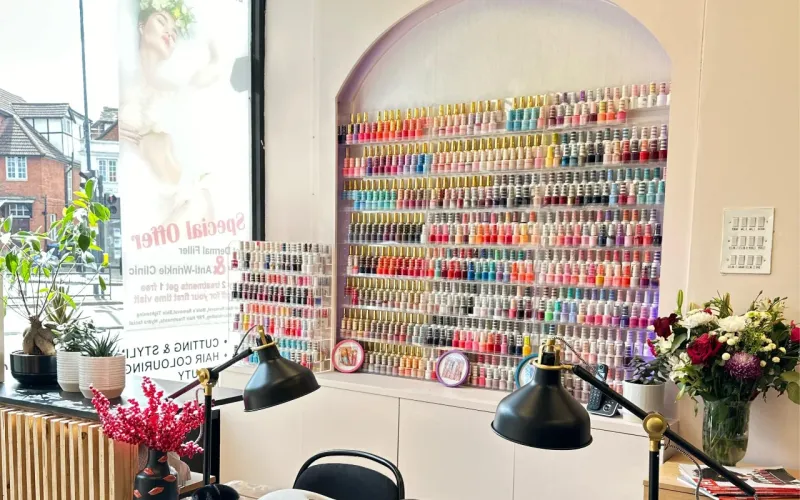 Professional makeup brushes and beauty products